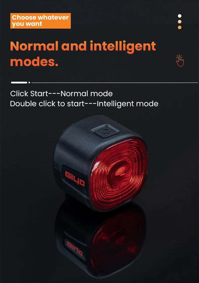 Luz Traseira Inteligente para Bicicleta GIYO – Segurança e Visibilidade com Sensor Automático
