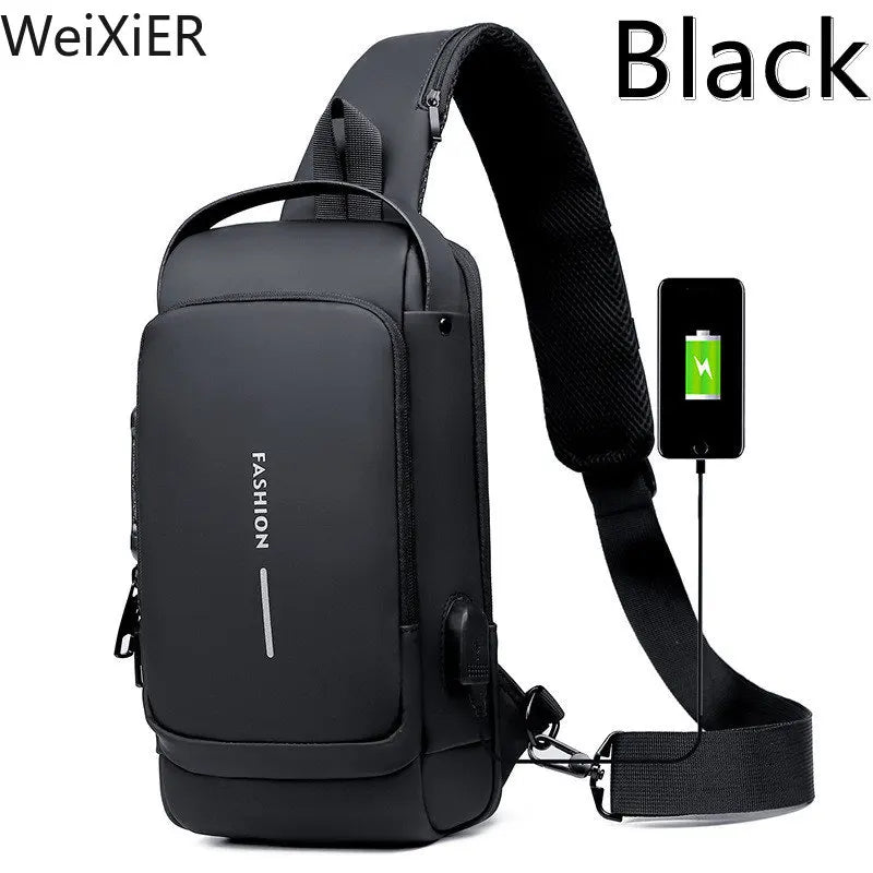 Bolsa Masculina Anti-Furto com Carregamento USB!