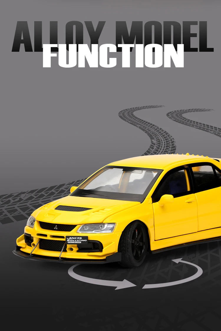 🏎️ Miniatura Mitsubishi Lancer Evolution IX 1:32 Maisto – Supercarro JDM com Luz, Som e Volante à Direita (Diecast)