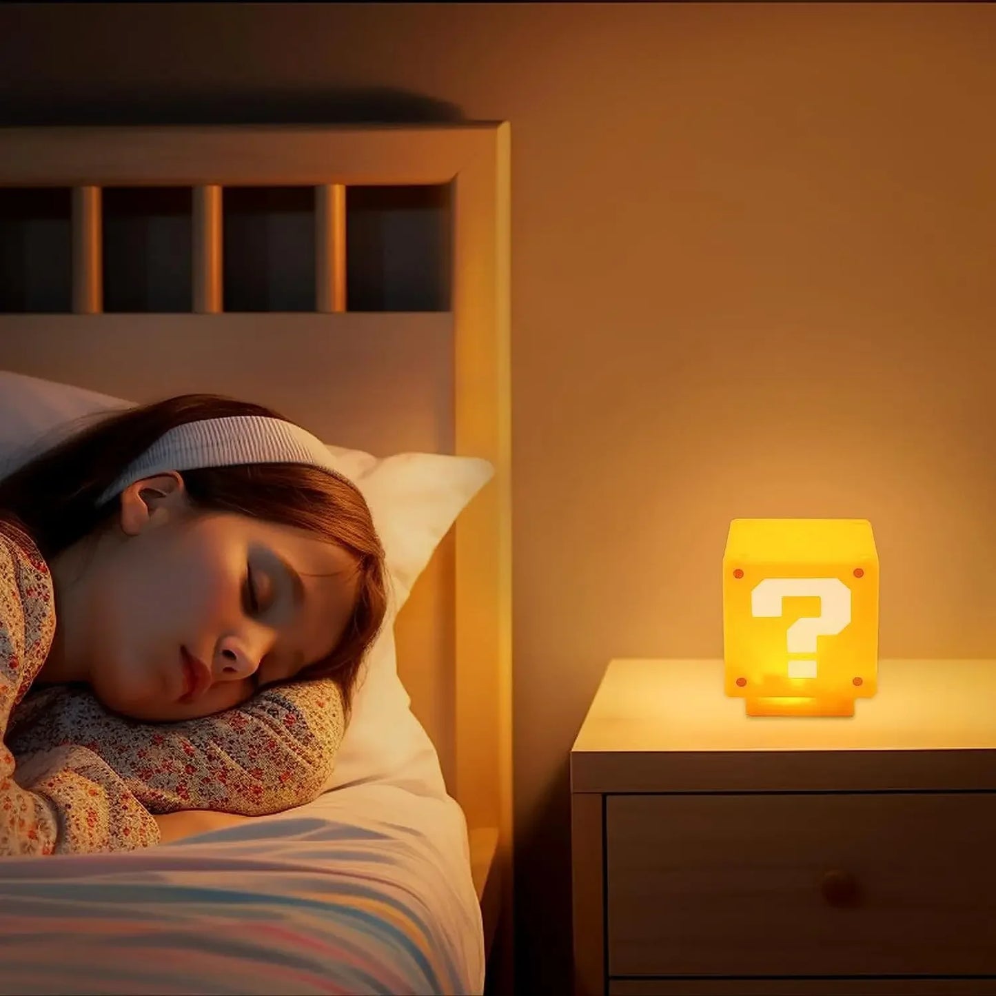 Luminária Bloco de Interrogação Super Mario – Ilumine Seu Espaço com Nostalgia!