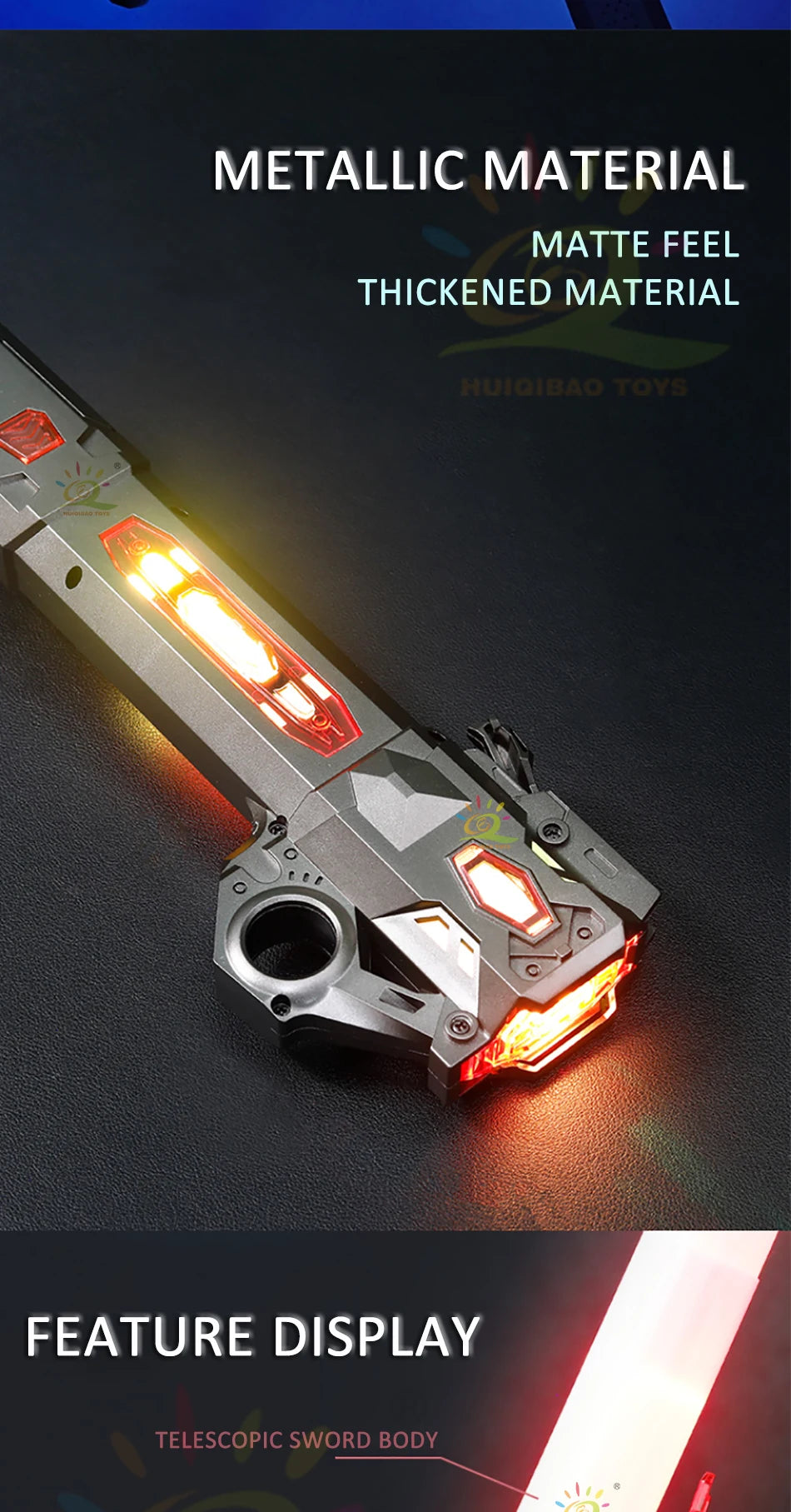 Sabre de Luz Retrátil com Efeitos Sonoros e Luminosos