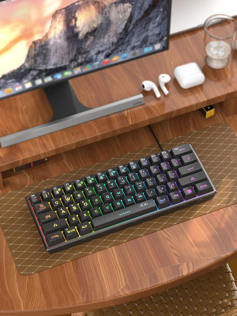 MageGee Mini 60% Gaming Keyboard – Teclado Compacto e Ergonômico com Retroiluminação RGB