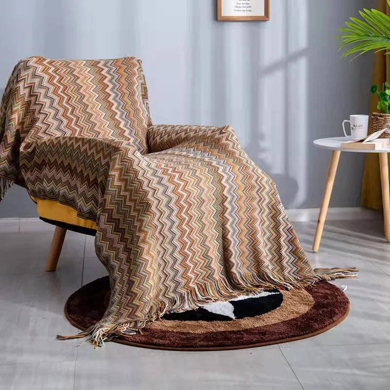 Cobertor Boho Estilo Étnico – Decoração Aconchegante e Vibrante para Seu Lar!