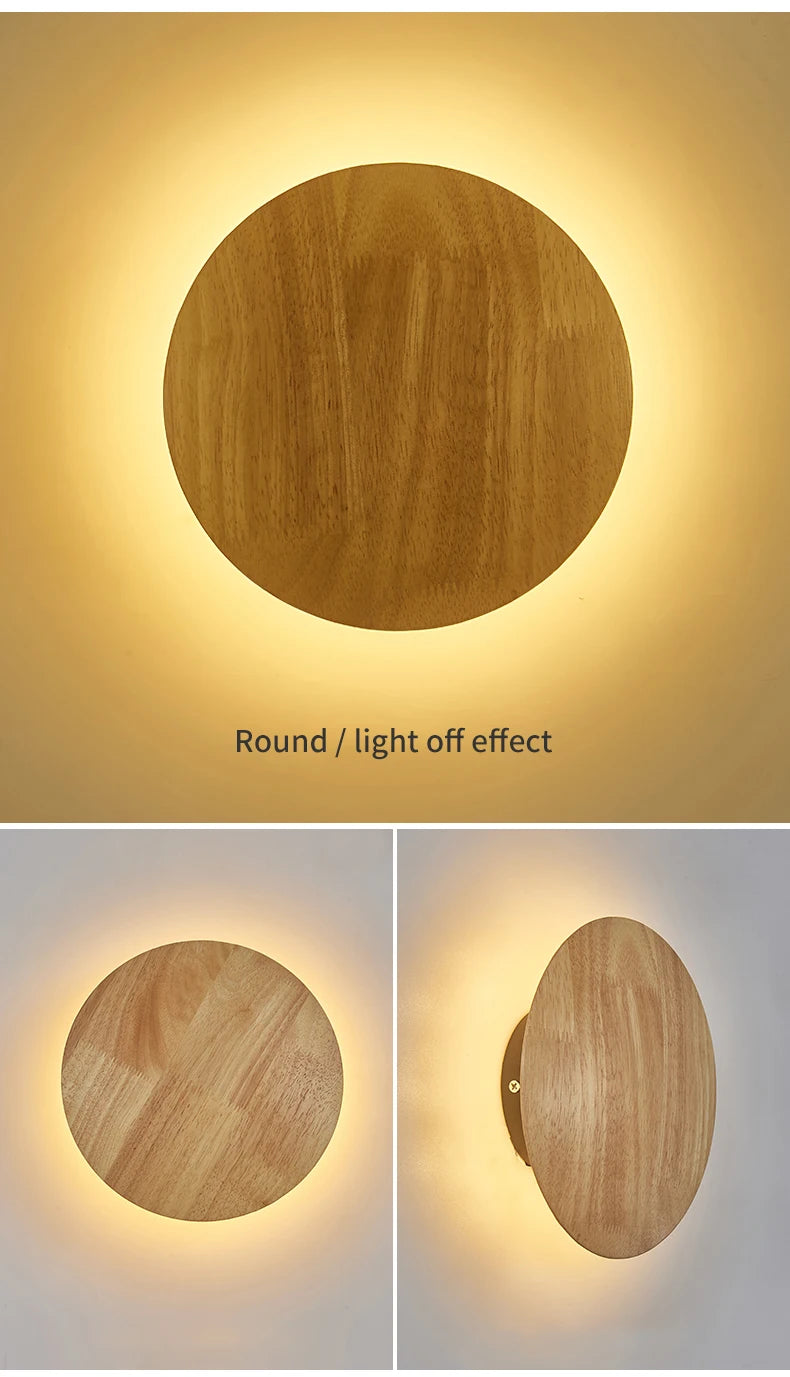 ShineSoul LED Wooden Wall Lamp – Iluminação Moderna para Seu Ambiente