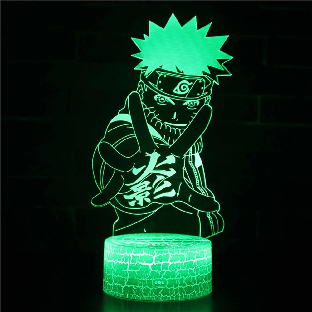 Lâmpada LED Naruto Uzumaki 3D - Akatsuki, Kakashi Hatake e Itachi Uchiha