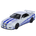 🚗 Miniatura GTR R34 Skyline 1:32 – Carro Colecionável de Liga Metálica | Modelo Fast & Furious | Brinquedo Decorativo