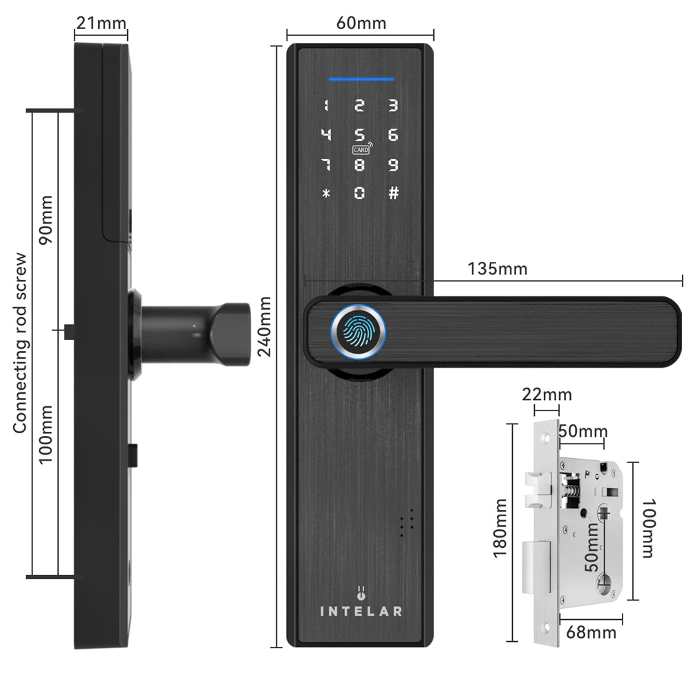 Fechadura Digital Tuya X1 Wi-Fi com Câmera, Biometria e Reconhecimento de Veia | Desbloqueio por App, Senha, Cartão e Chave | IP66 à Prova d’Água