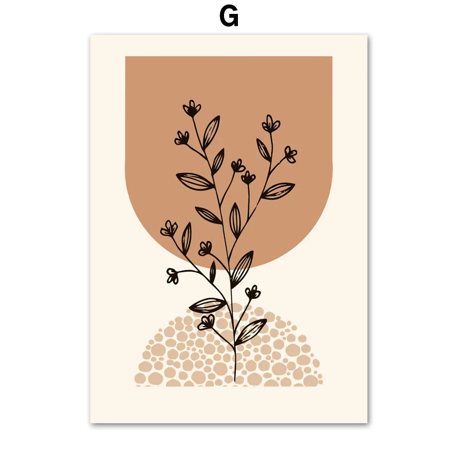 Pôster Boho Abstrato – Geometria & Natureza