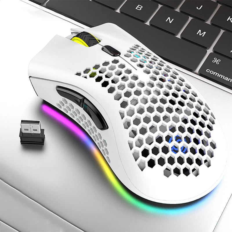 Mouse Gamer BM600 Recarregável com Iluminação RGB e Conexão Sem Fio 2.4Ghz