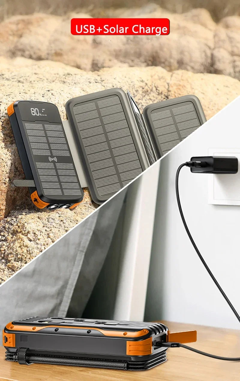 Power Bank Solar 43800mAh – Energia Infinita para Seus Dispositivos!