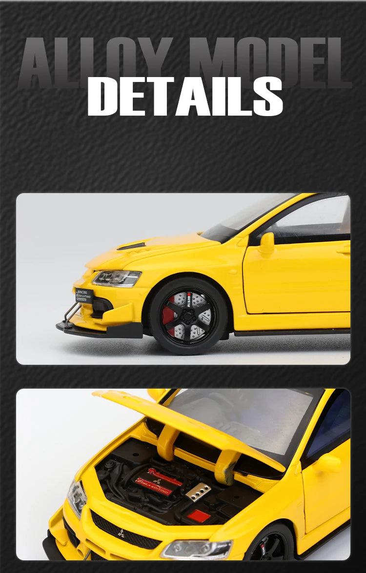 🏎️ Miniatura Mitsubishi Lancer Evolution IX 1:32 Maisto – Supercarro JDM com Luz, Som e Volante à Direita (Diecast)