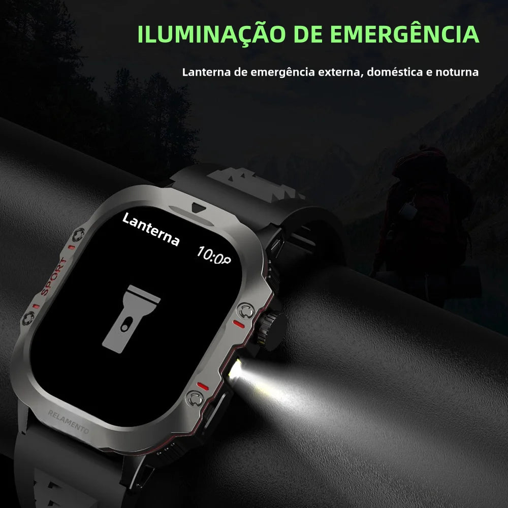Smartwatch Esportivo 2.01" com Monitor de Saúde e Chamadas Bluetooth