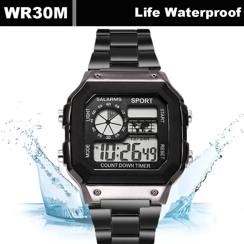 Relógio Esportivo Masculino YIKAZE Luxury Stainless Steel