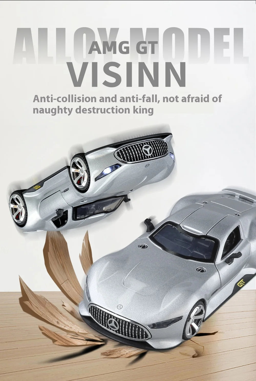 1:32 Mercedes Benz AMG Vision GT Supercar Alloy Metal Diecast Car Model Sound & Light Simulation Collectibles Gift For Boyfriend