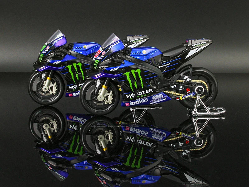 🏍️ Miniatura Moto Yamaha Factory Racing Team 2022 1:18 Maisto – Modelos #21 Morbidelli e #20 Quartararo (Diecast)