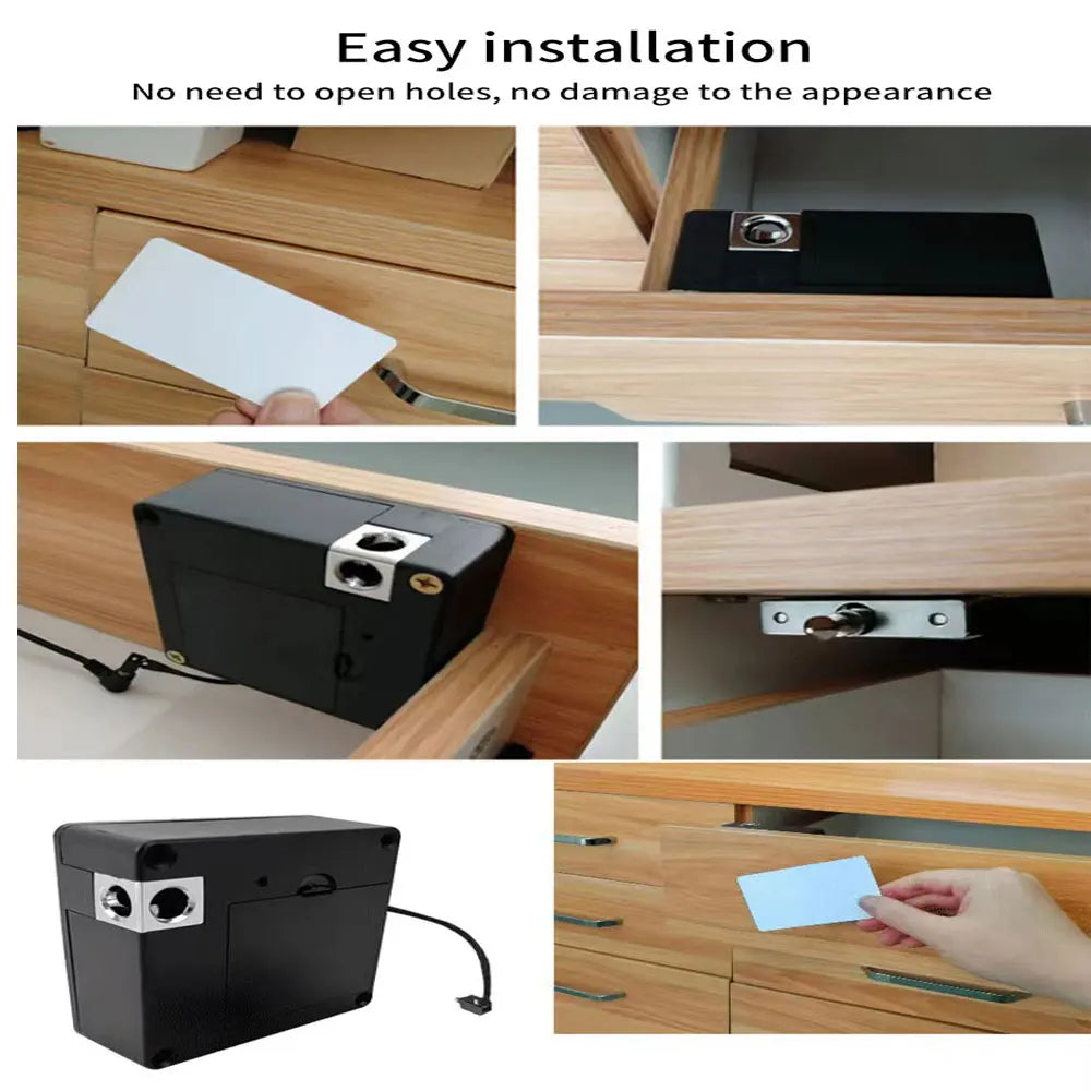 Fechadura Eletrônica Invisível para Gavetas com RFID – Smart Lock com Cartão e Controle por App | Instalação Fácil e Segurança Discreta para Móveis e Armários