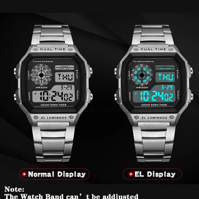 Relógio Esportivo Masculino YIKAZE Luxury Stainless Steel