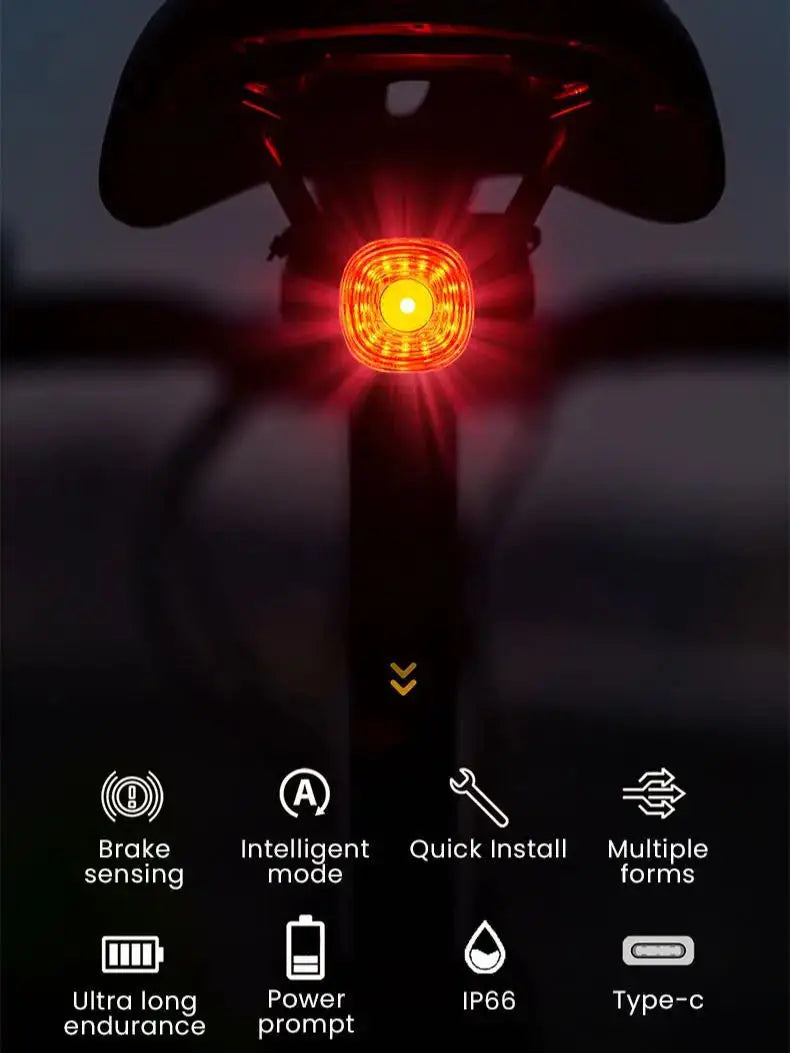 Luz Traseira Inteligente para Bicicleta GIYO – Segurança e Visibilidade com Sensor Automático