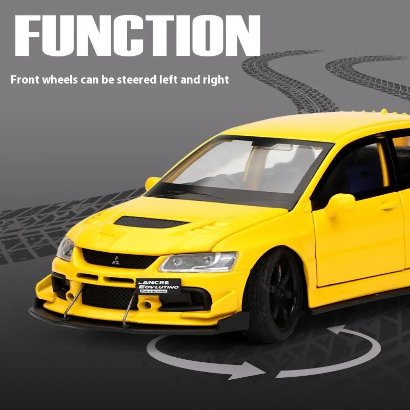 🏎️ Miniatura Mitsubishi Lancer Evolution IX 1:32 Maisto – Supercarro JDM com Luz, Som e Volante à Direita (Diecast)