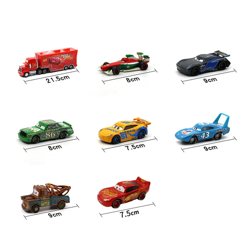 🏎️ Miniaturas Disney Pixar Cars 3 – Kit Metal Diecast 1:55 (Relâmpago McQueen, Mater, Jackson Storm e Mais)