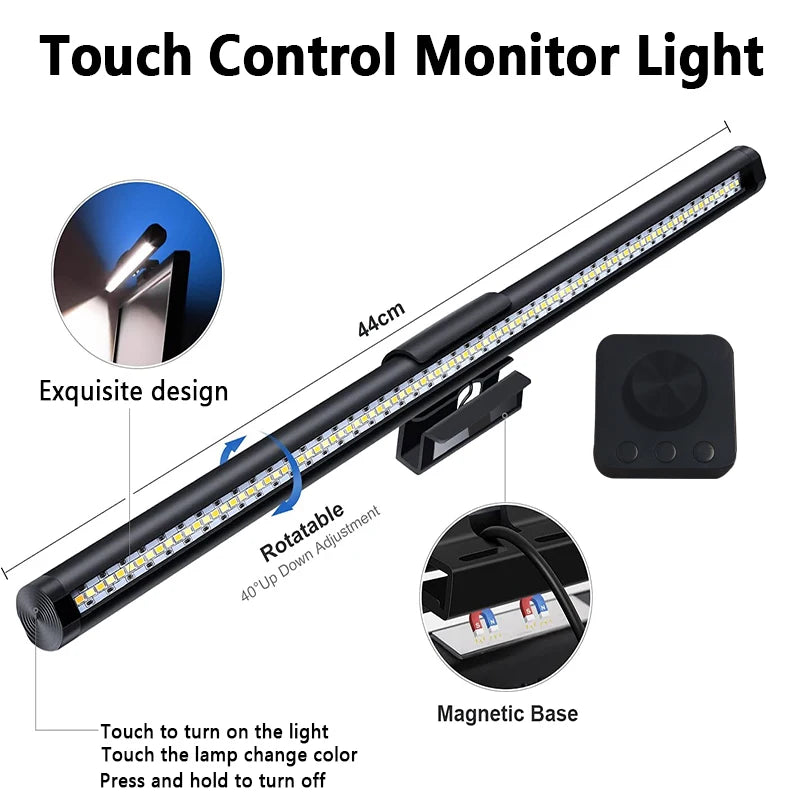 LED Monitor Light Bar for Computer Screen - RGB Atmosphere Table Lamp (44cm)