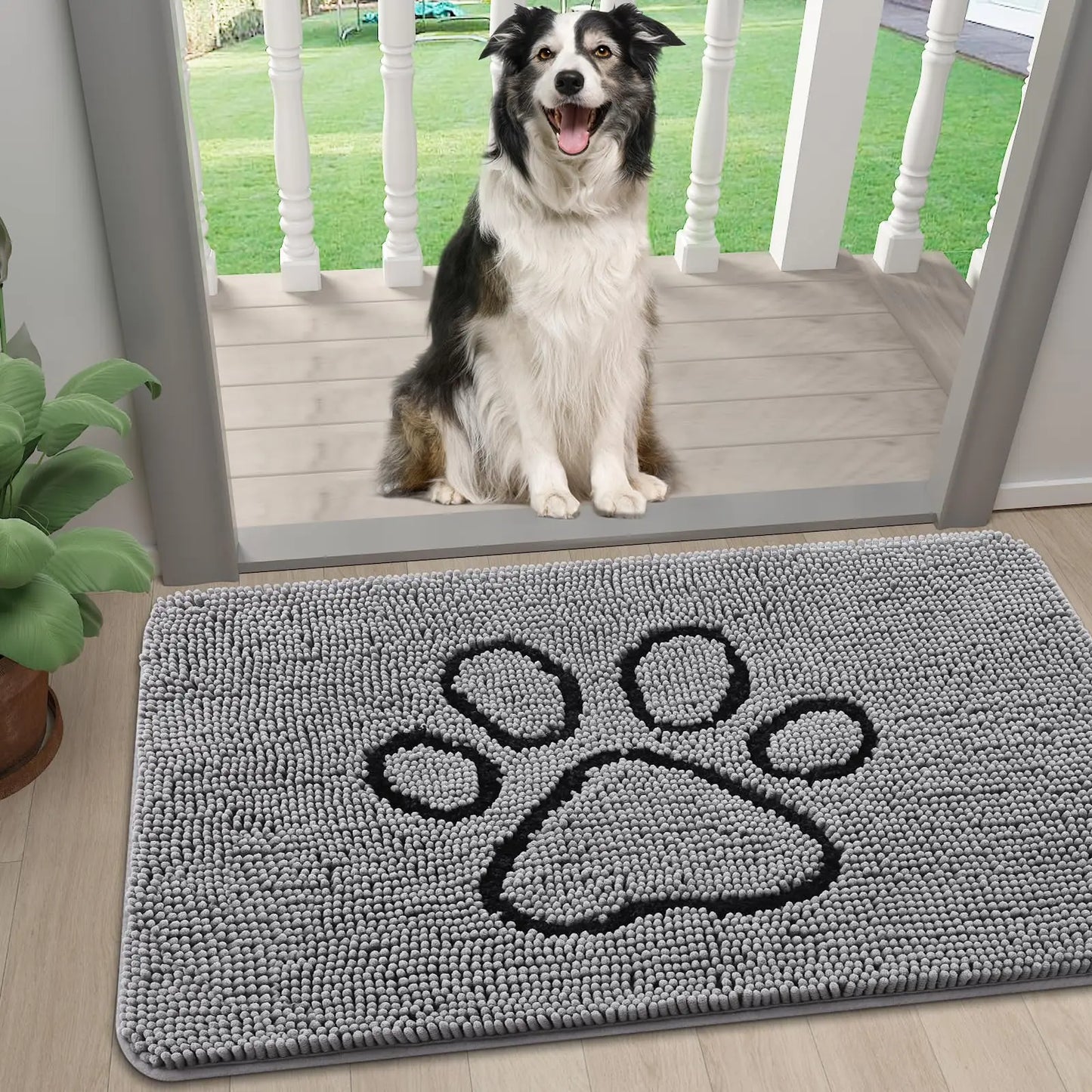 Tapete para Porta Olanly para Patas Sujas - Tapete Absorvente e Antiderrapante para Cachorros