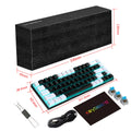 Teclado Mecânico 68 Teclas RGB – Switch Azul, Hot Swappable, Ergonômico para Jogos e Escritório