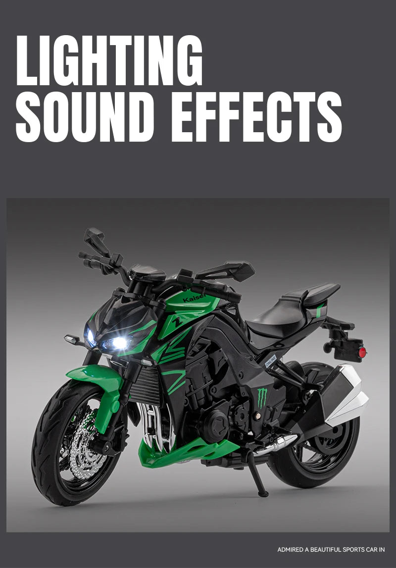 1:12 Kawasaki Z1000 Street Cars Motorcycle Diecast Model Car Alloy Metal With Base Display Collections Hobby Home Decoration Boy