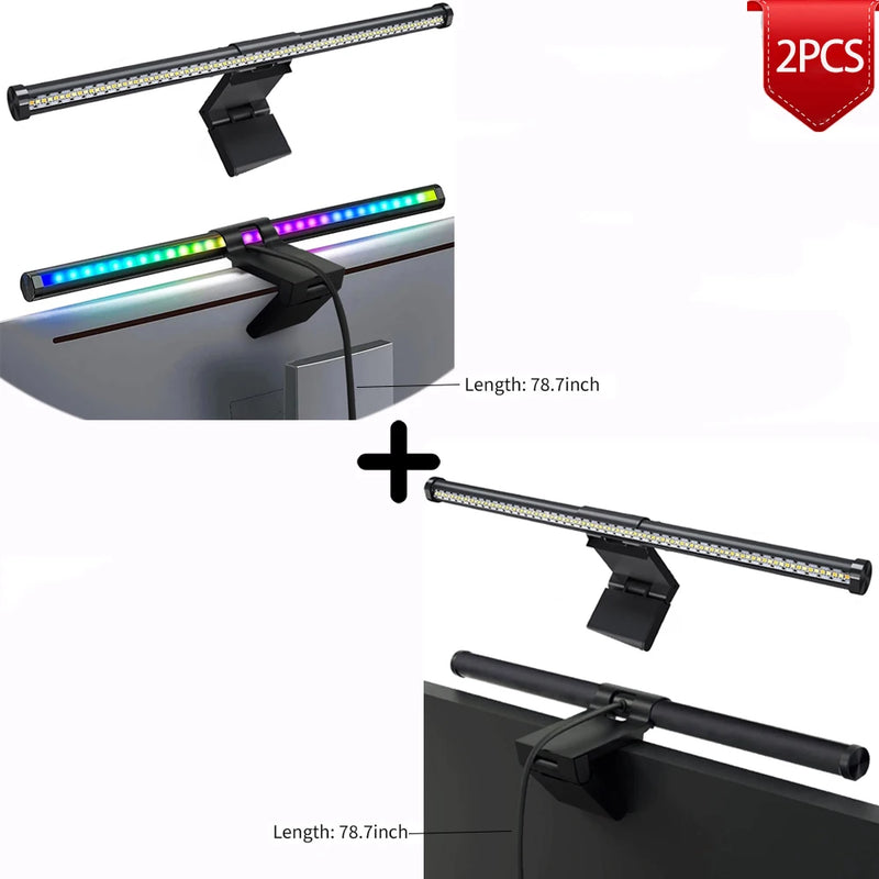 LED Monitor Light Bar for Computer Screen - RGB Atmosphere Table Lamp (44cm)