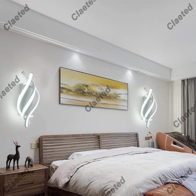 Lâmpada de Parede LED Espiral Curvada – Design Moderno e Elegante para Qualquer Ambiente!