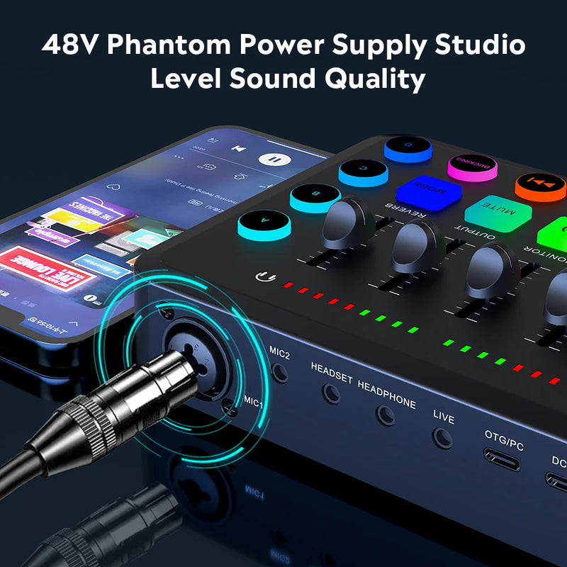 F11 Live Sound Card Streaming – Mixagem Profissional para Streaming e Podcast