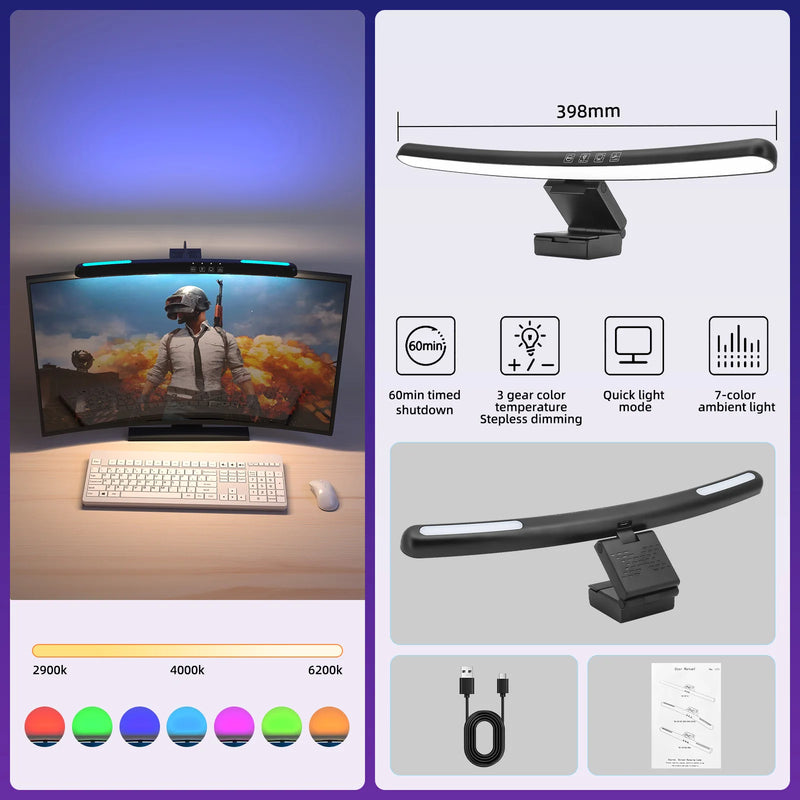 Barra de Luz LED para Monitor – Iluminação Perfeita para Seu Setup!