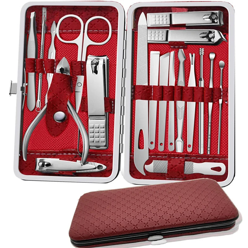 Kit de Manicure e Pedicure Profissional – 19 Peças!