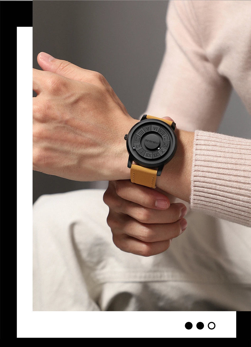 Relógio Masculino de Luxo 2024 ⌚ Design Exclusivo com Ponteiro Magnético e Resistência à Água