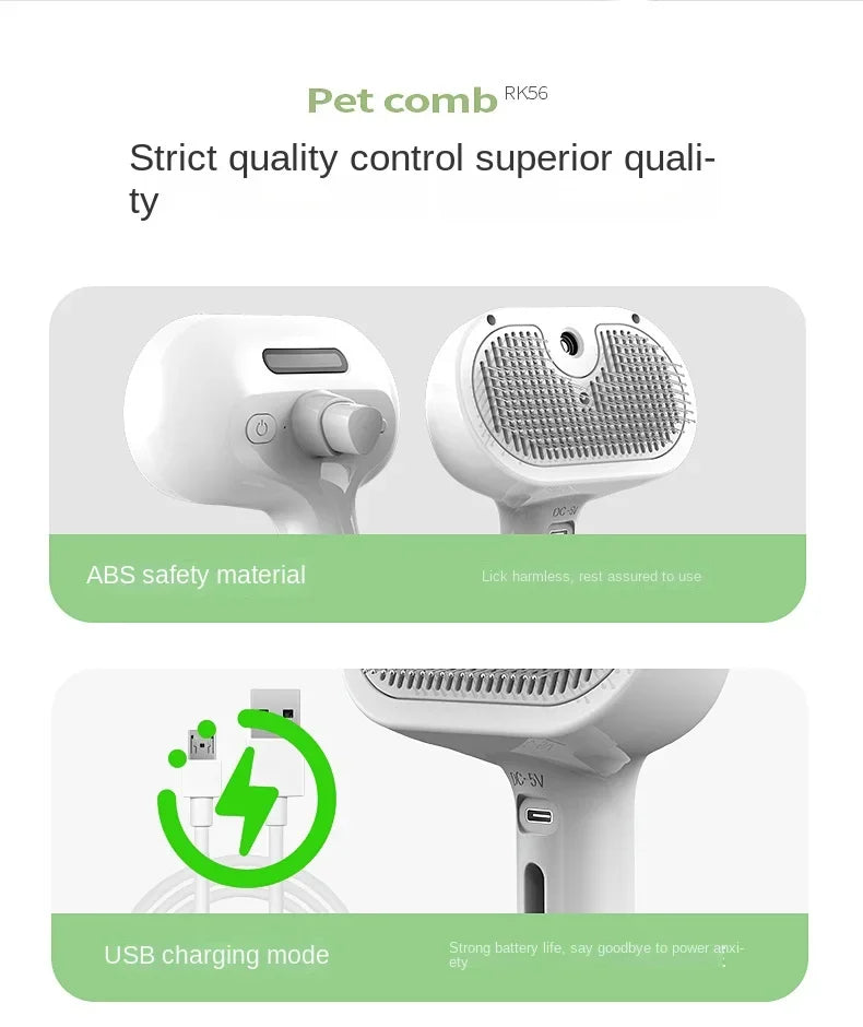 Escova de Limpeza Elétrica 3 em 1 para Cães e Gatos!