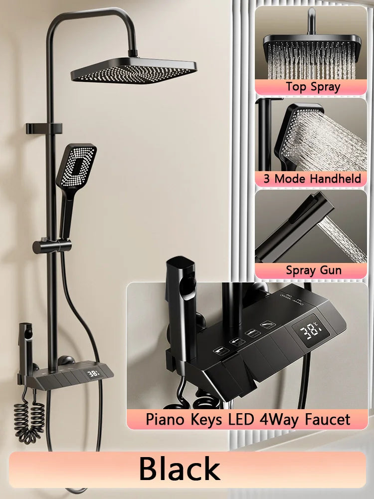 Kit Completo de Chuveiro Digital LED - Luxo e Conforto!