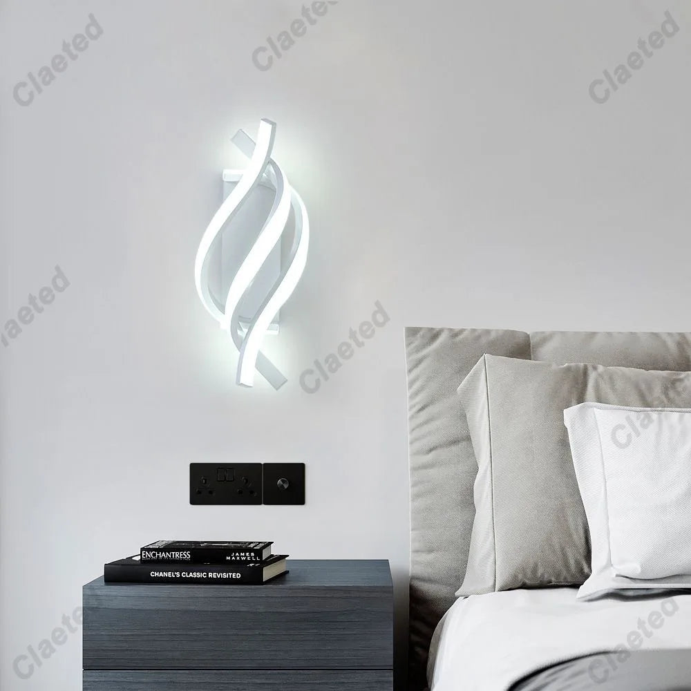 Lâmpada de Parede LED Espiral Curvada – Design Moderno e Elegante para Qualquer Ambiente!