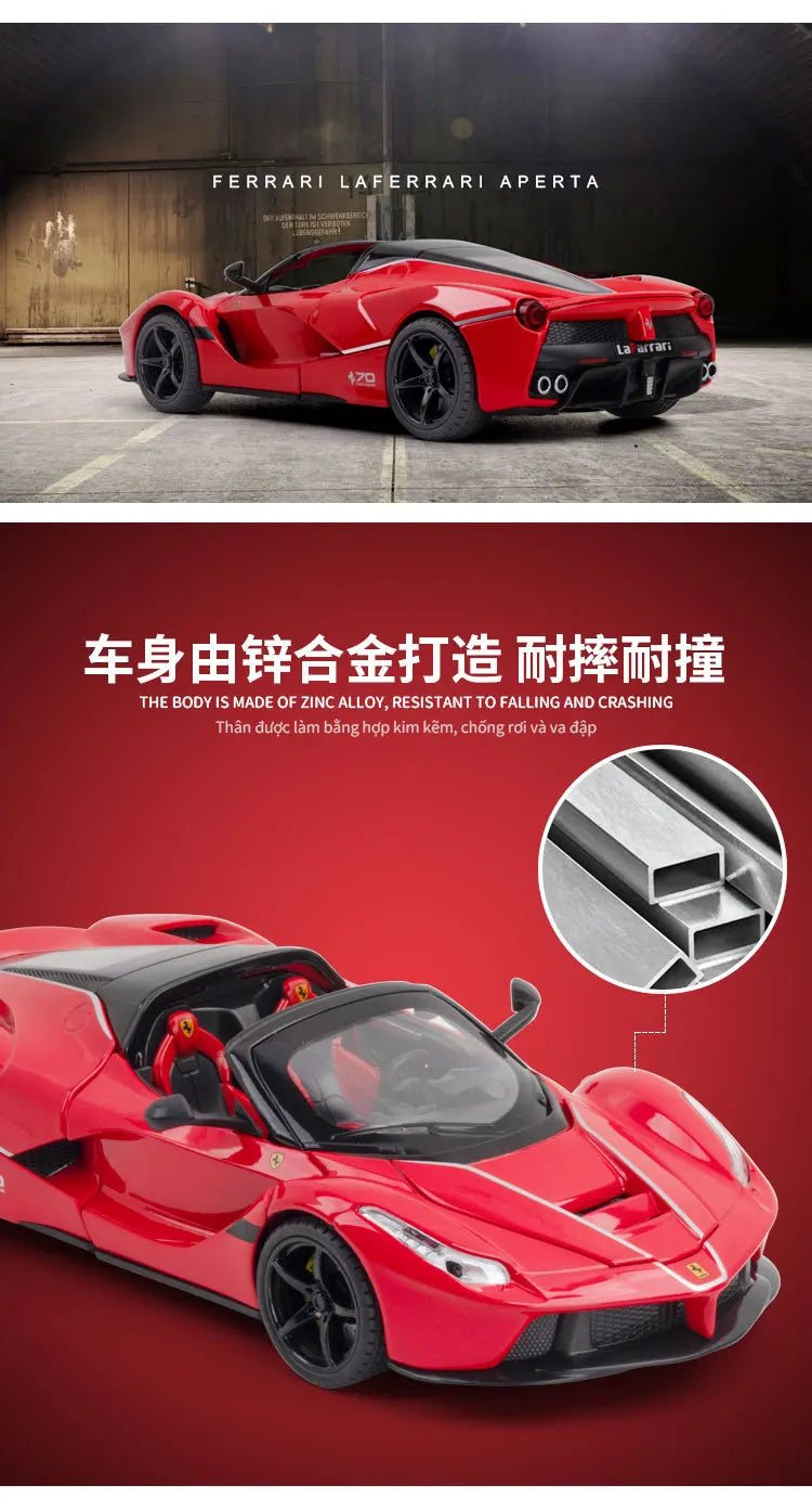 🏎️ Miniatura Ferrari LaFerrari Conversível 1:22 Welly – Modelo de Corrida Colecionável (Diecast)