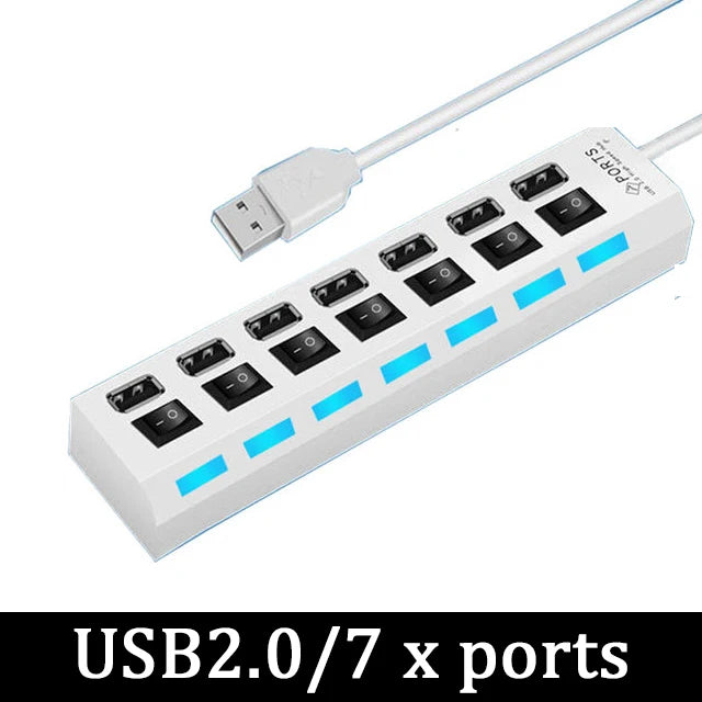 USB 3.0 Power Adapter 4/7 Port Multi USB Splitter Hub