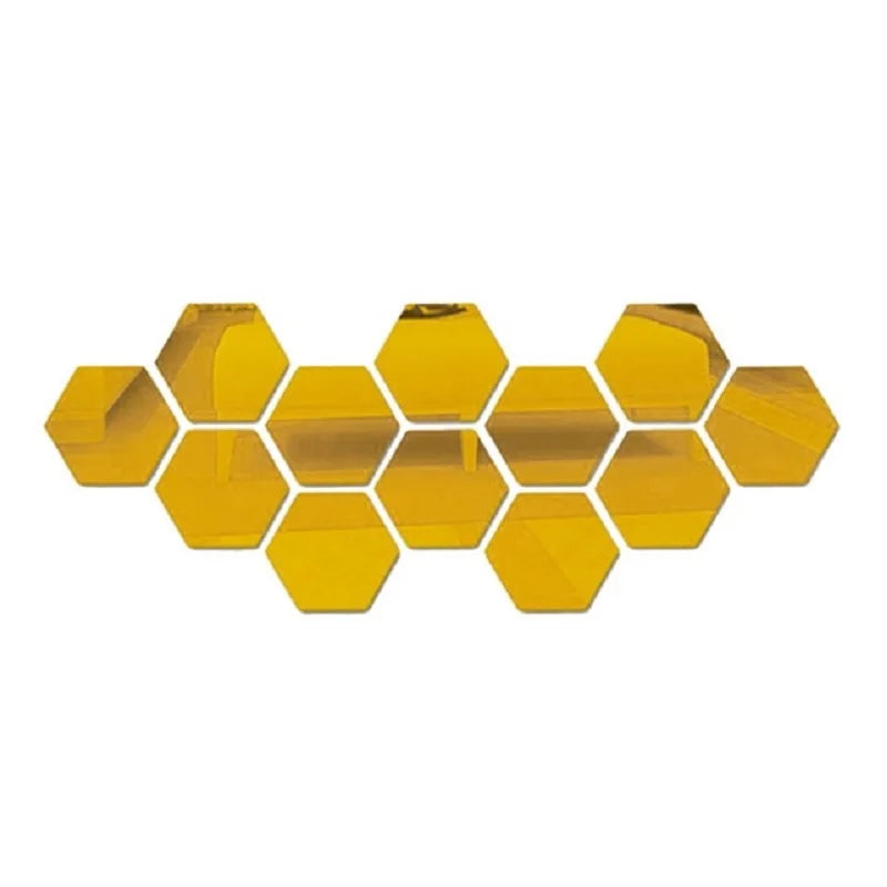 Adesivo de Espelho 3D Hexagonal para Parede - Decoração Moderna e Personalizada