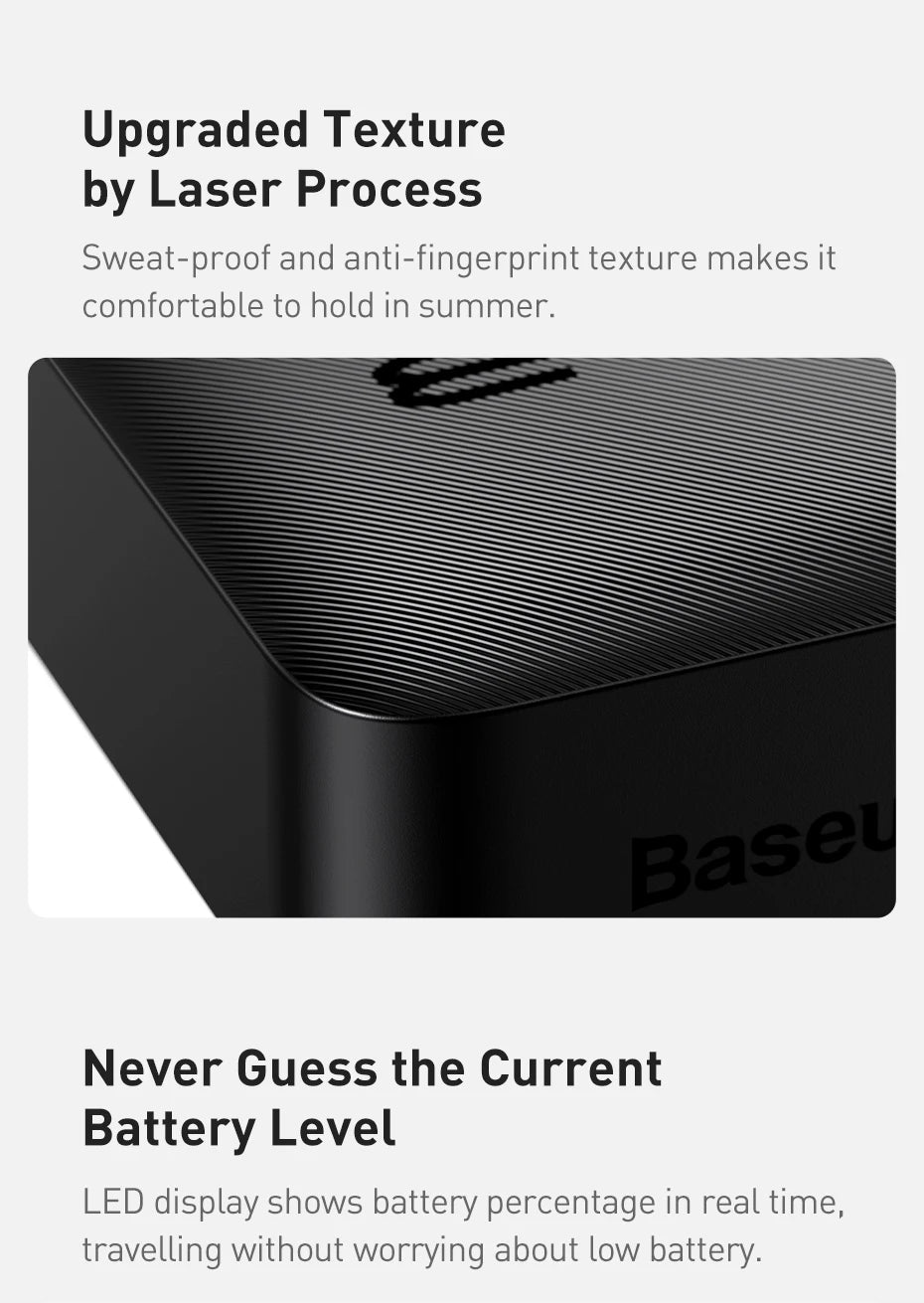 Baseus 30000mAh Power Bank Portable Charger External Battery Fast Charging Pack Powerbank For POCO Xiaomi mi PoverBank