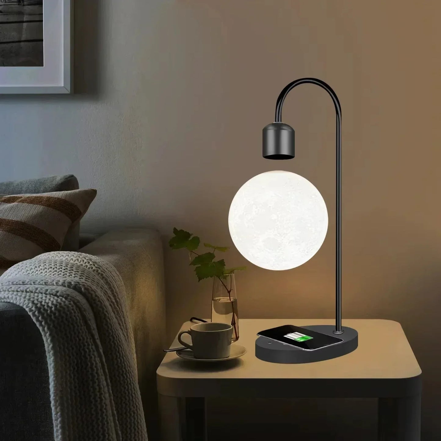 Luminária Lua Flutuante com Levitação Magnética