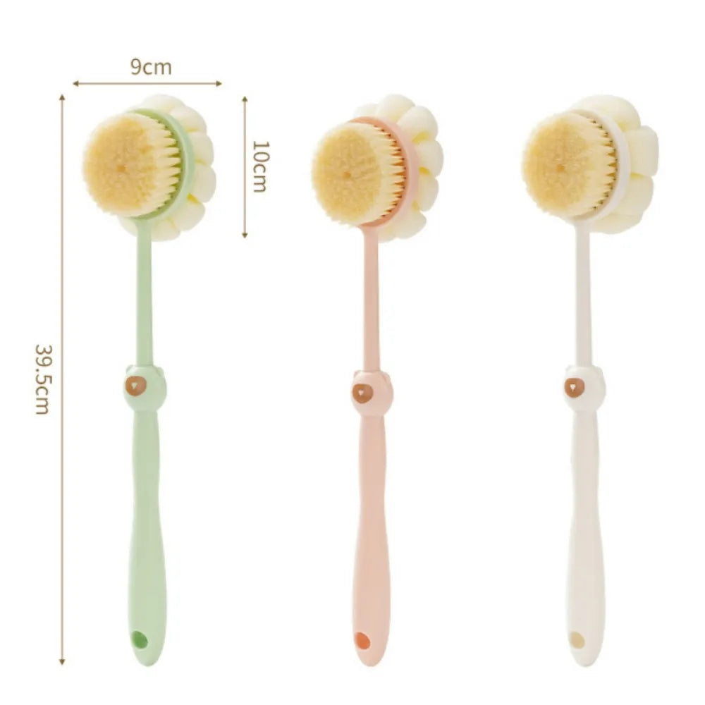 Escova de Corpo de Silicone com Cabo Longo – Seu Banho de Relaxamento e Exfoliação Perfeita!