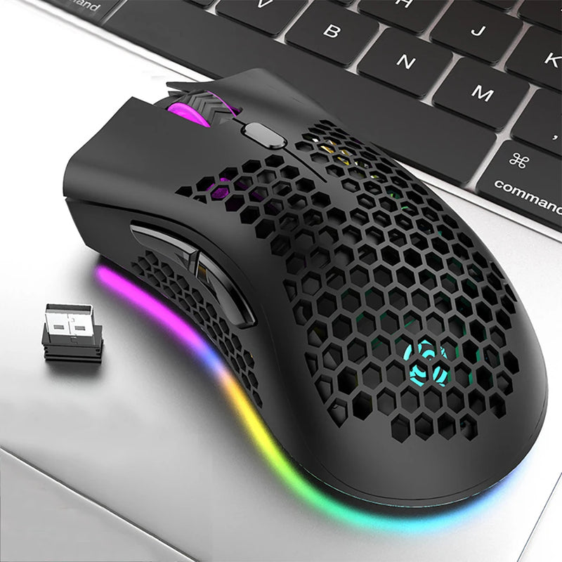 Mouse Gamer BM600 Recarregável com Iluminação RGB e Conexão Sem Fio 2.4Ghz