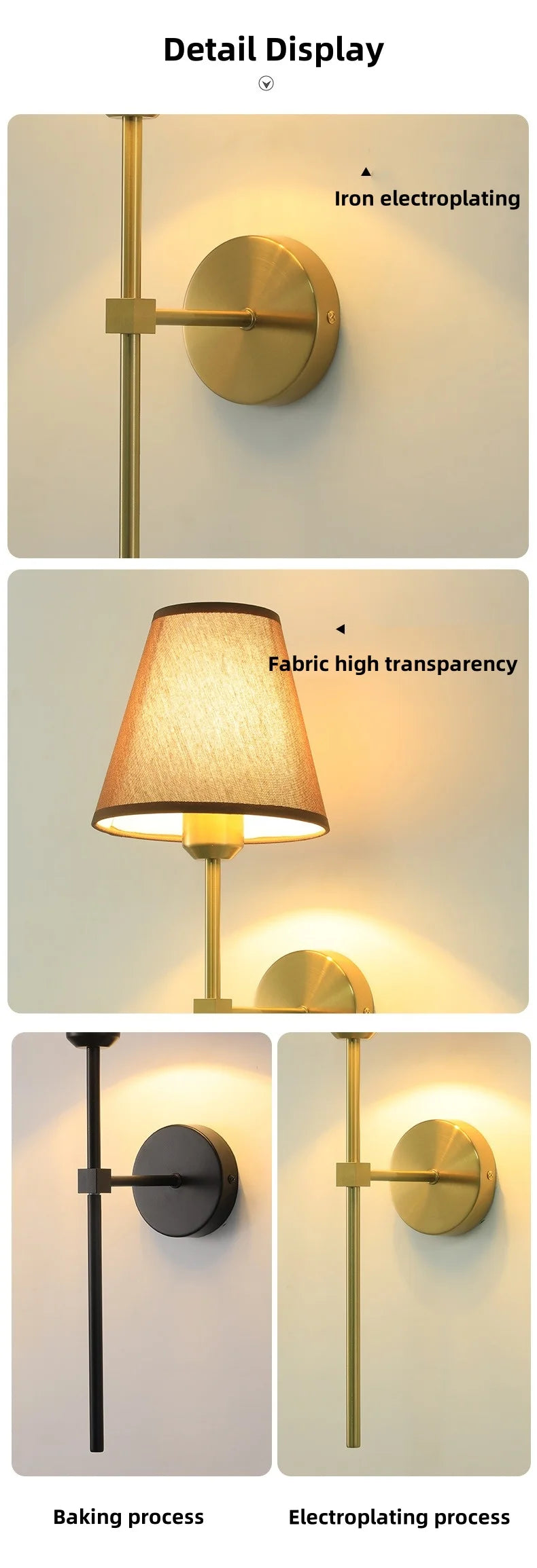Luminária de Parede LED Americana E27 - Estilo Retrô para Quarto, Corredor e Banheiro