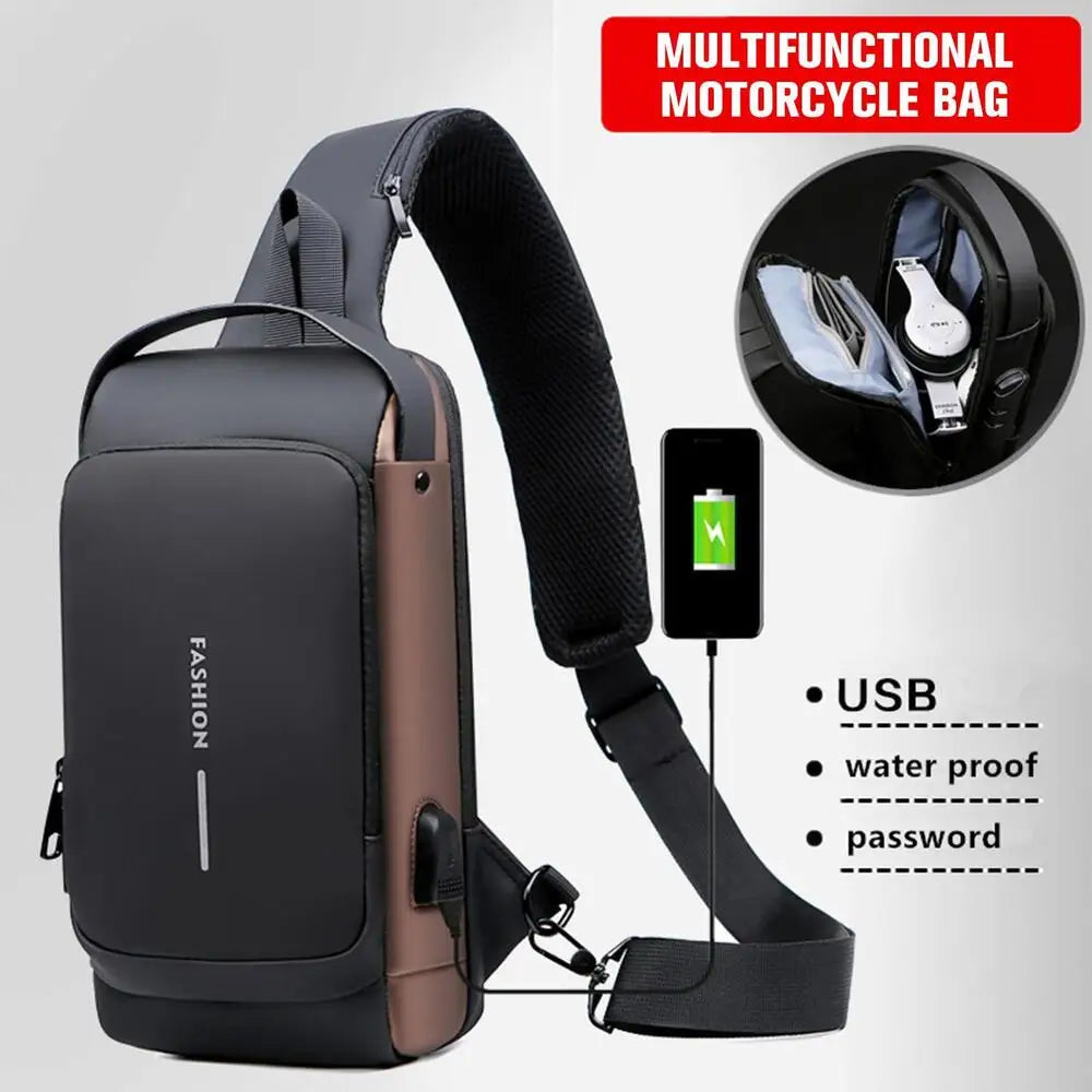 Bolsa Masculina Anti-Furto com Carregamento USB!