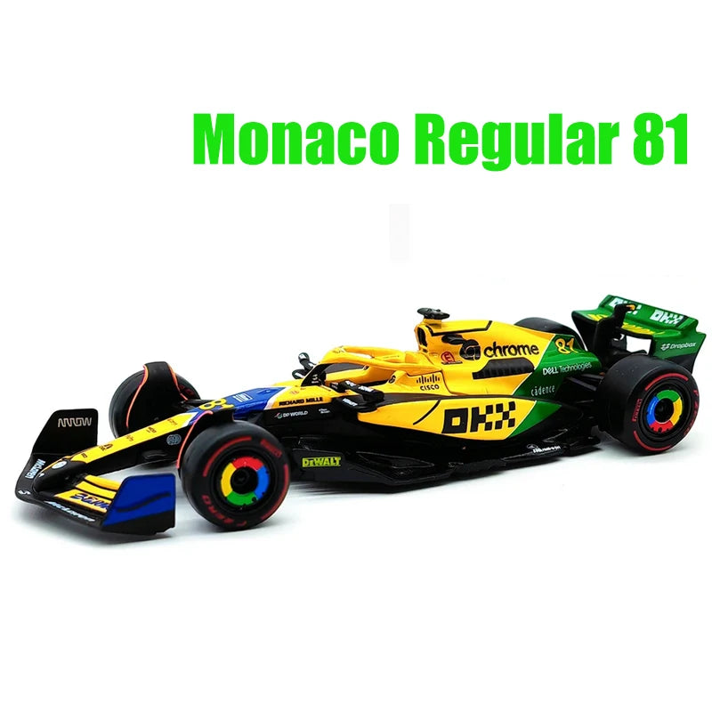 🏁 Miniatura F1 McLaren MCL38 Bburago 1:43 – Edição Miami & Mônaco GP 2024 (Diecast Colecionável)