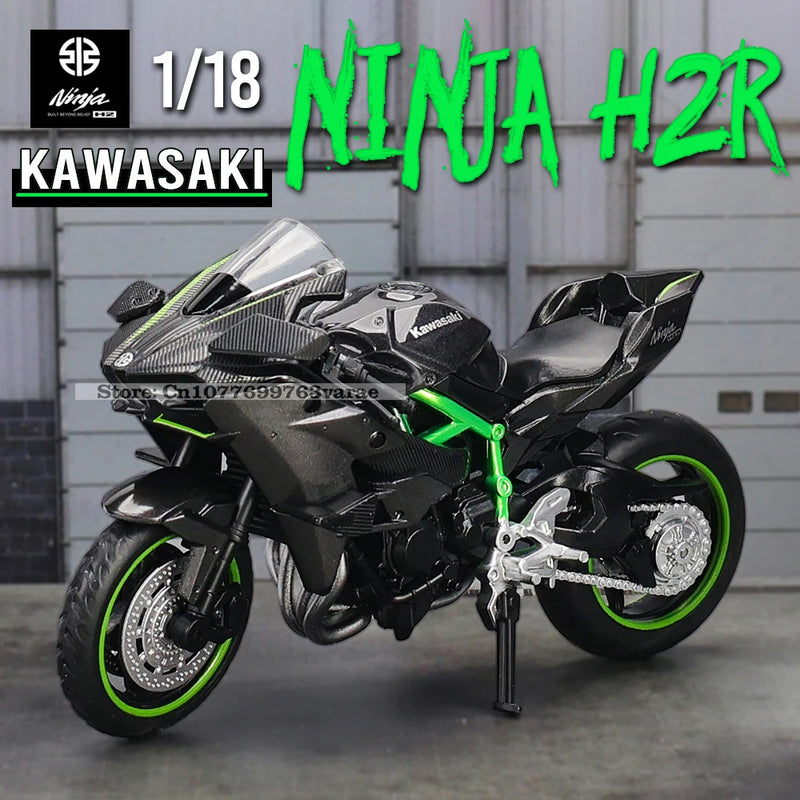 🏍️ Miniaturas de Motos Kawasaki Ninja H2R, Suzuki GSX-R1000 e Yamaha YZF-R1 1:18 MSZ – Modelos Estáticos Colecionáveis (Diecast)