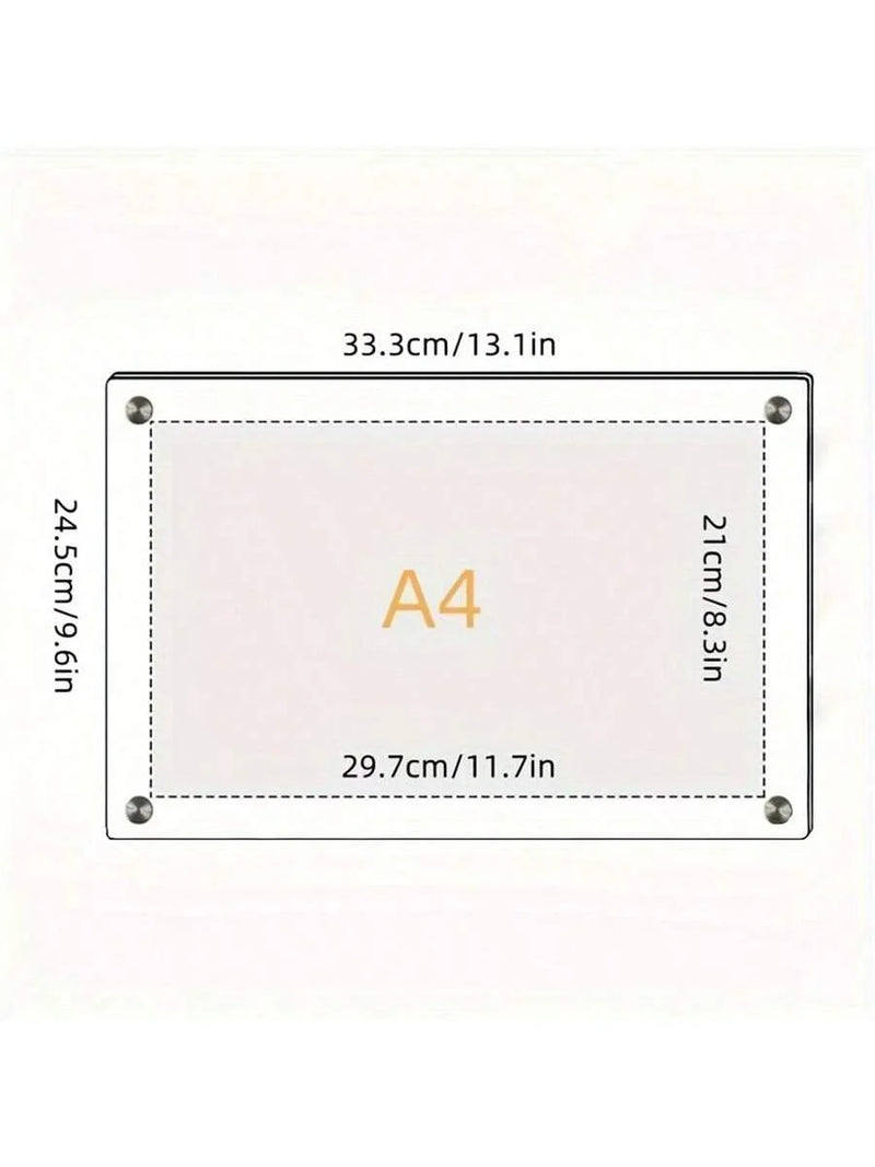 Porta-Retrato Transparente 6 Polegadas Montado na Parede e 7 Polegadas de Acrílico para Mesa