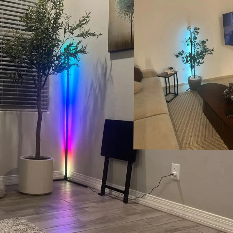 Lâmpada de Chão RGB Dream Color com Sincronização Musical – Mudança de Cor com 16 Milhões de Opções para Quarto e Sala de Estar